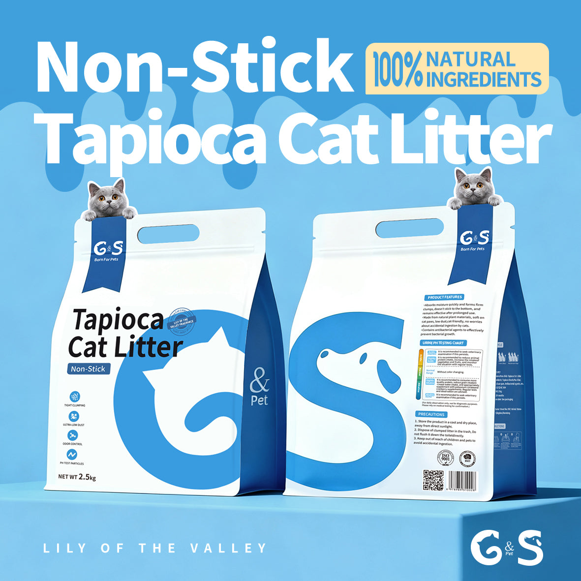 G&S Tapioca Cat Litter | Non-Stick & Low-Dust Design 5.5lb