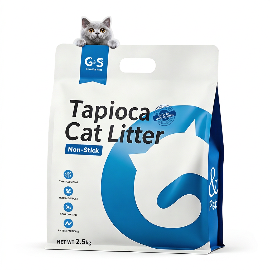 G&S Tapioca Cat Litter bag on a white background
